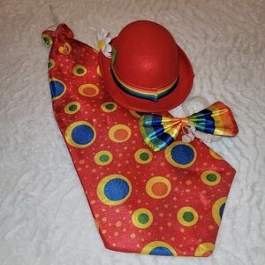 Clown Costume Accessories- Bow Tie, Tie, Hat